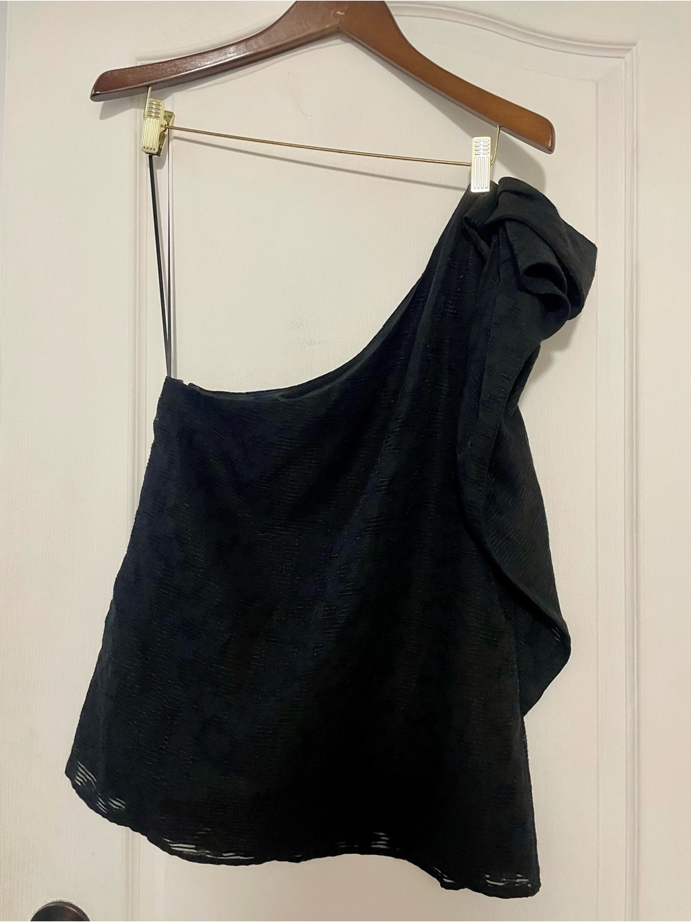 NWT Banana Republic black one-shoulder blouse Size 10/Medium - Picture 6 of 13